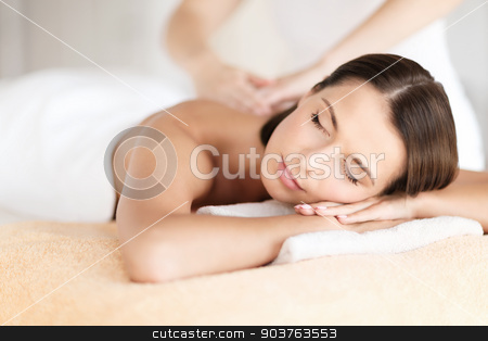 To use this stock image in your creative project, please select the size you need over to the right and click the "Add to Cart" button.
Your downloaded image will come with the Cutcaster watermark removed so don’t worry about the watermark you see on this page. beautiful woman in spa salon getting massage stock photo, health, beauty, resort and relaxation concept - beautiful woman with closed eyes in spa salon getting massage by Syda Productions
