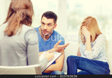 To use this stock image in your creative project, please select the size you need over to the right and click the "Add to Cart" button.
Your downloaded image will come with the Cutcaster watermark removed so don’t worry about the watermark you see on this page. young couple with a problem at psychologist office stock photo, love, family, phychology and relationship problems concept - young couple with a problem at psychologist office by Syda Productions