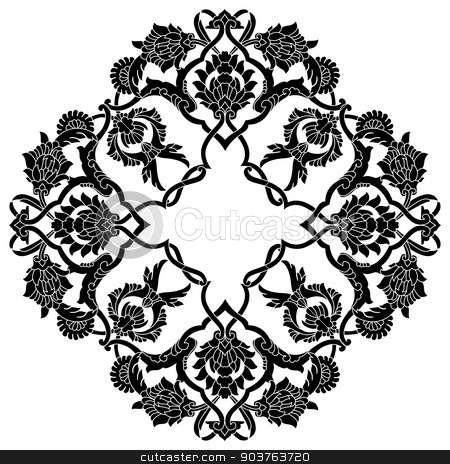To use this stock image in your creative project, please select the size you need over to the right and click the "Add to Cart" button.
Your downloaded image will come with the Cutcaster watermark removed so don’t worry about the watermark you see on this page. black artistic ottoman pattern series fifty three version stock vector clipart, Ornament and design Ottoman decorative arts by Sevgi Dal