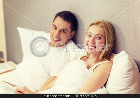 To use this stock image in your creative project, please select the size you need over to the right and click the "Add to Cart" button.
Your downloaded image will come with the Cutcaster watermark removed so don’t worry about the watermark you see on this page. happy couple sleeping in bed stock photo, hotel, travel, relationships, and happiness concept - happy couple in bed by Syda Productions