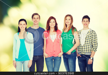 To use this stock image in your creative project, please select the size you need over to the right and click the "Add to Cart" button.
Your downloaded image will come with the Cutcaster watermark removed so don’t worry about the watermark you see on this page. group of smiling students standing stock photo, education and people concept - group of smiling students standing by Syda Productions