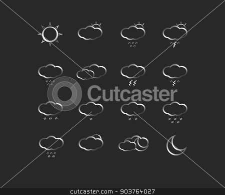 To use this stock image in your creative project, please select the size you need over to the right and click the "Add to Cart" button.
Your downloaded image will come with the Cutcaster watermark removed so don’t worry about the watermark you see on this page. Silver Weather Icons stock vector clipart, Silver weather icons for web by Maja Brncic