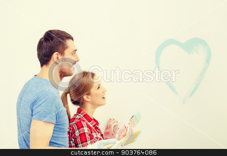 To use this stock image in your creative project, please select the size you need over to the right and click the "Add to Cart" button.
Your downloaded image will come with the Cutcaster watermark removed so don’t worry about the watermark you see on this page. smiling couple painting small heart on wall stock photo, repair, building and home concept - smiling couple painting small heart on wall at home by Syda Productions