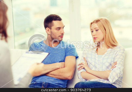 To use this stock image in your creative project, please select the size you need over to the right and click the "Add to Cart" button.
Your downloaded image will come with the Cutcaster watermark removed so don’t worry about the watermark you see on this page. young couple with a problem at psychologist office stock photo, love, family, phychology and relationship problems concept - young couple with a problem at psychologist office by Syda Productions