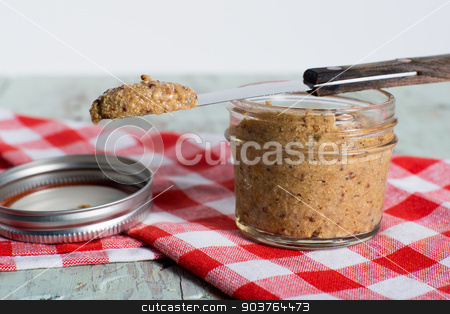 To use this stock image in your creative project, please select the size you need over to the right and click the "Add to Cart" button.
Your downloaded image will come with the Cutcaster watermark removed so don’t worry about the watermark you see on this page. Homemad stoneground mustard stock photo, gourmey whole ground mustard by Victor Bouchard