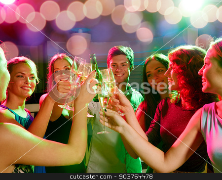 To use this stock image in your creative project, please select the size you need over to the right and click the "Add to Cart" button.
Your downloaded image will come with the Cutcaster watermark removed so don’t worry about the watermark you see on this page. smiling friends with wine glasses and beer in club stock photo, party, holidays, celebration, nightlife and people concept - smiling friends clinking glasses of champagne and beer in club by Syda Productions
