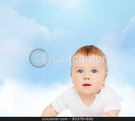 To use this stock image in your creative project, please select the size you need over to the right and click the "Add to Cart" button.
Your downloaded image will come with the Cutcaster watermark removed so don’t worry about the watermark you see on this page. smiling little baby stock photo, child and toddler concept - smiling little baby by Syda Productions