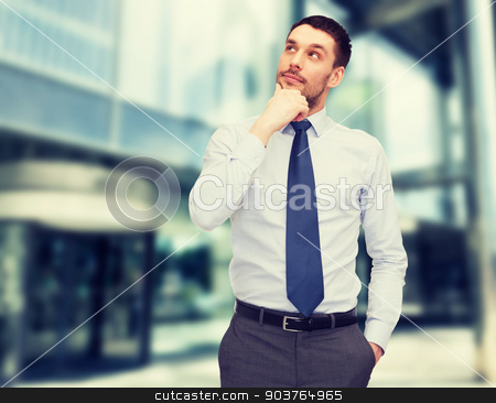 To use this stock image in your creative project, please select the size you need over to the right and click the "Add to Cart" button.
Your downloaded image will come with the Cutcaster watermark removed so don’t worry about the watermark you see on this page. handsome businessman looking up stock photo, business and office concept - handsome businessman looking up by Syda Productions