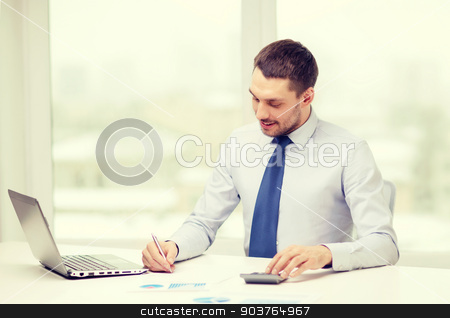 To use this stock image in your creative project, please select the size you need over to the right and click the "Add to Cart" button.
Your downloaded image will come with the Cutcaster watermark removed so don’t worry about the watermark you see on this page. smiling businessman with laptop and documents stock photo, office, business, technology, finances and internet concept - smiling businessman with laptop computer and documents at office by Syda Productions