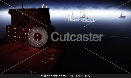 To use this stock image in your creative project, please select the size you need over to the right and click the "Add to Cart" button.
Your downloaded image will come with the Cutcaster watermark removed so don’t worry about the watermark you see on this page. Oil rig platform stock photo, Oil rig platform at night by Dariusz Miszkiel