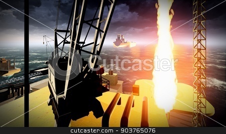 To use this stock image in your creative project, please select the size you need over to the right and click the "Add to Cart" button.
Your downloaded image will come with the Cutcaster watermark removed so don’t worry about the watermark you see on this page. Oil rig platform stock photo, Oil rig platform at night by Dariusz Miszkiel