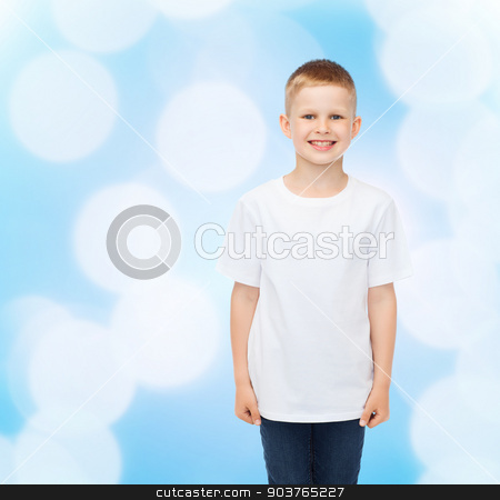 To use this stock image in your creative project, please select the size you need over to the right and click the "Add to Cart" button.
Your downloaded image will come with the Cutcaster watermark removed so don’t worry about the watermark you see on this page. smiling little boy in white blank t-shirt stock photo, advertising, people, childhood and people concept - smiling little boy in white blank t-shirt over blue background by Syda Productions