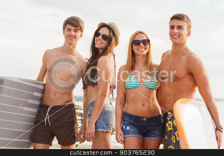 To use this stock image in your creative project, please select the size you need over to the right and click the "Add to Cart" button.
Your downloaded image will come with the Cutcaster watermark removed so don’t worry about the watermark you see on this page. smiling friends in sunglasses with surfs on beach stock photo, friendship, sea, summer vacation, water sport and people concept - group of smiling friends wearing swimwear and sunglasses with surfboards on beach by Syda Productions