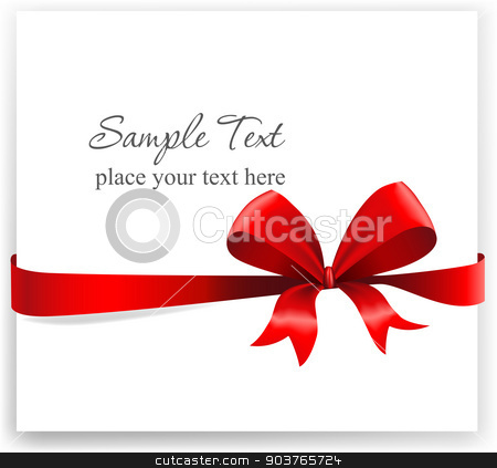 To use this stock image in your creative project, please select the size you need over to the right and click the "Add to Cart" button.
Your downloaded image will come with the Cutcaster watermark removed so don’t worry about the watermark you see on this page. Greeting card with a red ribbon. stock vector clipart, Greeting card with a red ribbon. Vector illustration. by Firin