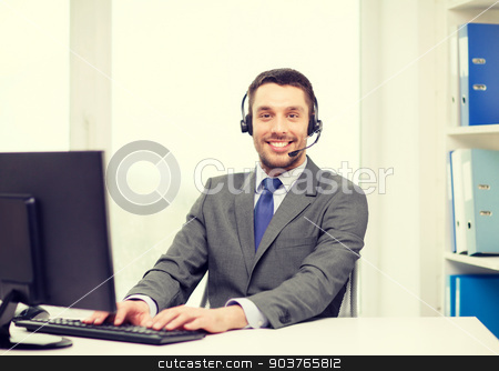 To use this stock image in your creative project, please select the size you need over to the right and click the "Add to Cart" button.
Your downloaded image will come with the Cutcaster watermark removed so don’t worry about the watermark you see on this page. helpline operator with headphones and computer stock photo, business, communication, technology and call center concept - friendly male helpline operator with headphones and computer at call center by Syda Productions