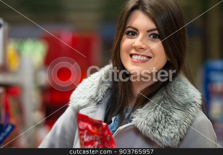 To use this stock image in your creative project, please select the size you need over to the right and click the "Add to Cart" button.
Your downloaded image will come with the Cutcaster watermark removed so don’t worry about the watermark you see on this page. Woman At Groceries Store stock photo, Beautiful Young Woman Shopping For Fruits And Vegetables In Produce Department Of A Grocery Store - Supermarket - Shallow Deep Of Field by Jasminko Ibrakovic