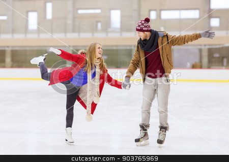 To use this stock image in your creative project, please select the size you need over to the right and click the "Add to Cart" button.
Your downloaded image will come with the Cutcaster watermark removed so don’t worry about the watermark you see on this page. happy couple holding hands on skating rink stock photo, people, friendship, sport and leisure concept - happy couple holding hands on skating rink by Syda Productions