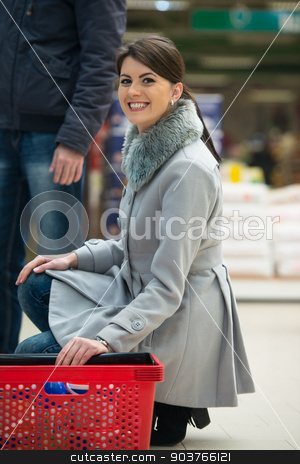To use this stock image in your creative project, please select the size you need over to the right and click the "Add to Cart" button.
Your downloaded image will come with the Cutcaster watermark removed so don’t worry about the watermark you see on this page. Beautiful Young Couple Shopping In A Grocery Supermarket stock photo, Beautiful Young Couple Shopping For Fruits And Vegetables In Produce Department Of A Grocery Store - Supermarket - Shallow Deep Of Field by Jasminko Ibrakovic