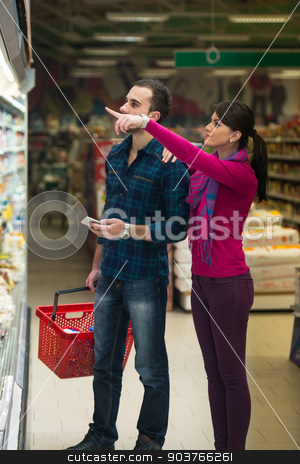 To use this stock image in your creative project, please select the size you need over to the right and click the "Add to Cart" button.
Your downloaded image will come with the Cutcaster watermark removed so don’t worry about the watermark you see on this page. Couple At Groceries Store stock photo, Beautiful Young Couple Shopping For Fruits And Vegetables In Produce Department Of A Grocery Store - Supermarket - Shallow Deep Of Field by Jasminko Ibrakovic