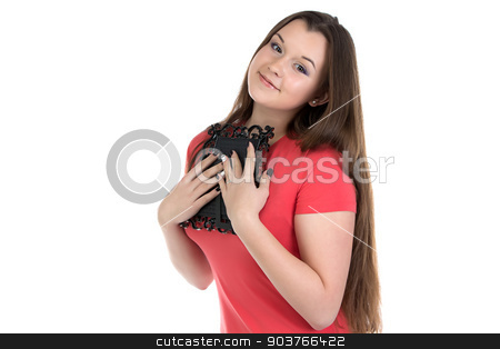 To use this stock image in your creative project, please select the size you need over to the right and click the "Add to Cart" button.
Your downloaded image will come with the Cutcaster watermark removed so don’t worry about the watermark you see on this page. Teenage girl holding photo frame stock photo, Photo of teenage girl holding photo frame on white background by Chris Tefme