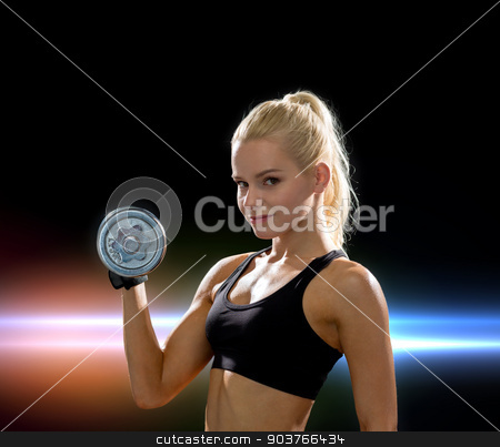 To use this stock image in your creative project, please select the size you need over to the right and click the "Add to Cart" button.
Your downloaded image will come with the Cutcaster watermark removed so don’t worry about the watermark you see on this page. young sporty woman with heavy steel dumbbell stock photo, fitness, healthcare and dieting concept - young sporty woman with heavy steel dumbbell by Syda Productions