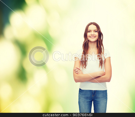 To use this stock image in your creative project, please select the size you need over to the right and click the "Add to Cart" button.
Your downloaded image will come with the Cutcaster watermark removed so don’t worry about the watermark you see on this page. smiling teenager in blank white t-shirt stock photo, t-shirt design concept - smiling teenager in blank white t-shirt with crossed arms by Syda Productions