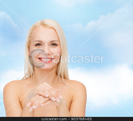 To use this stock image in your creative project, please select the size you need over to the right and click the "Add to Cart" button.
Your downloaded image will come with the Cutcaster watermark removed so don’t worry about the watermark you see on this page. face and hands of beautiful woman stock photo, health and beauty concept - face and hands of beautiful woman by Syda Productions