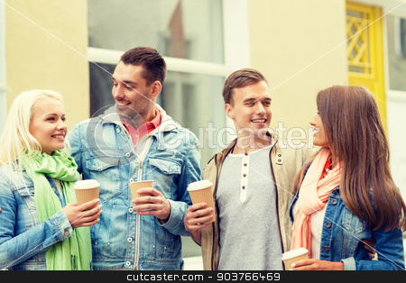 To use this stock image in your creative project, please select the size you need over to the right and click the "Add to Cart" button.
Your downloaded image will come with the Cutcaster watermark removed so don’t worry about the watermark you see on this page. group of smiling friends with take away coffee stock photo, friendship, travel, drink and vacation concept - group of smiling friends with take away coffee by Syda Productions
