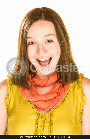 To use this stock image in your creative project, please select the size you need over to the right and click the "Add to Cart" button.
Your downloaded image will come with the Cutcaster watermark removed so don’t worry about the watermark you see on this page. Very Happy Expression stock photo, Pretty girl with a very happy expression on white background by Scott Griessel