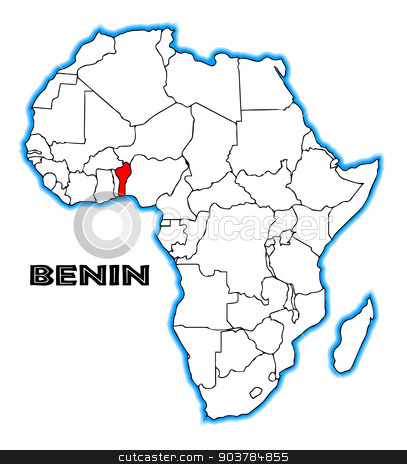 To use this stock image in your creative project, please select the size you need over to the right and click the "Add to Cart" button.
Your downloaded image will come with the Cutcaster watermark removed so don’t worry about the watermark you see on this page. Benin stock vector clipart, Benin outline inset into a map of Africa over a white background by Kotto