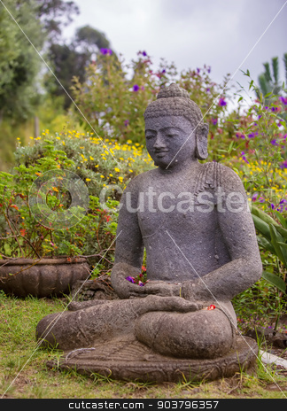 To use this stock image in your creative project, please select the size you need over to the right and click the "Add to Cart" button.
Your downloaded image will come with the Cutcaster watermark removed so don’t worry about the watermark you see on this page. Single Stone Buddha stock photo, Peaceful Stone Garden Buddha Surrounded by Flowers by Scott Griessel