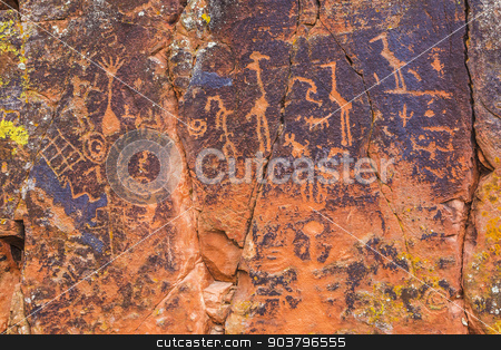 To use this stock image in your creative project, please select the size you need over to the right and click the "Add to Cart" button.
Your downloaded image will come with the Cutcaster watermark removed so don’t worry about the watermark you see on this page. Multiple Petroglyphs on a Rock stock photo, Multiple Sinaguan petroglyphs on a red rock panel by Scott Griessel