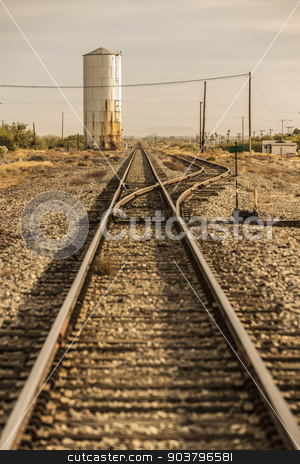 To use this stock image in your creative project, please select the size you need over to the right and click the "Add to Cart" button.
Your downloaded image will come with the Cutcaster watermark removed so don’t worry about the watermark you see on this page. Train Tracks Leading to the Horizon stock photo, Railroad tracks and siding in the historic American west by Scott Griessel