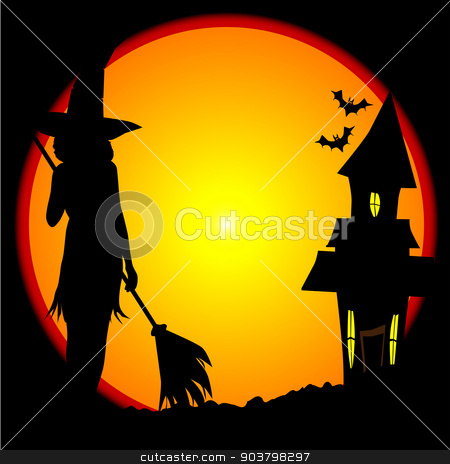 To use this stock image in your creative project, please select the size you need over to the right and click the "Add to Cart" button.
Your downloaded image will come with the Cutcaster watermark removed so don’t worry about the watermark you see on this page. Witches House stock vector clipart, Eerie halloween scene with moon and witches house by Kotto