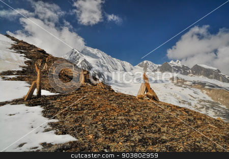 To use this stock image in your creative project, please select the size you need over to the right and click the "Add to Cart" button.
Your downloaded image will come with the Cutcaster watermark removed so don’t worry about the watermark you see on this page. Scenery in Himalayas stock photo, Scenic view in Himalayas mountains in Nepal by Michal Knitl