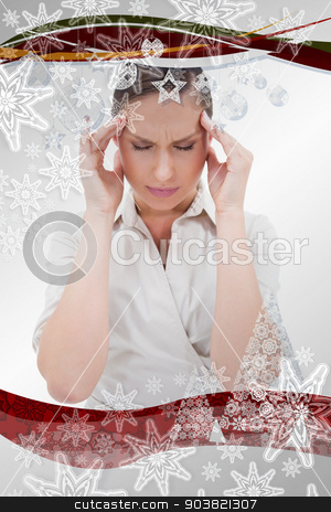 To use this stock image in your creative project, please select the size you need over to the right and click the "Add to Cart" button.
Your downloaded image will come with the Cutcaster watermark removed so don’t worry about the watermark you see on this page. Composite image of portrait of a businesswoman having a headache stock photo, Portrait of a businesswoman having a headache against christmas frame by Wavebreak Media