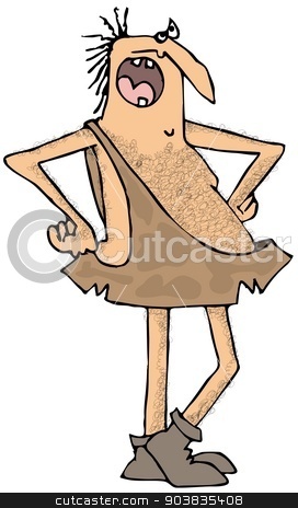 To use this stock image in your creative project, please select the size you need over to the right and click the "Add to Cart" button.
Your downloaded image will come with the Cutcaster watermark removed so don’t worry about the watermark you see on this page. Complaining caveman stock photo, This illustration depicts a caveman with one leg crossed and hands on hips complaining. by Dennis Cox
