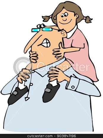 To use this stock image in your creative project, please select the size you need over to the right and click the "Add to Cart" button.
Your downloaded image will come with the Cutcaster watermark removed so don’t worry about the watermark you see on this page. Grandpa giving granddaughter a ride stock photo, This illustration depicts a Grandpa giving his granddaughter a piggy back ride. by Dennis Cox