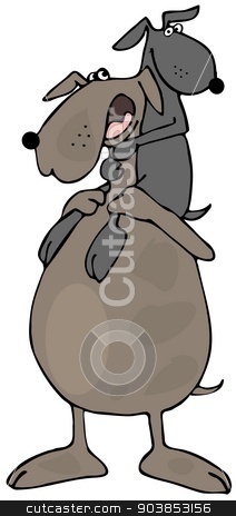 To use this stock image in your creative project, please select the size you need over to the right and click the "Add to Cart" button.
Your downloaded image will come with the Cutcaster watermark removed so don’t worry about the watermark you see on this page. Doggy daddy stock photo, This illustration depicts a Daddy dog giving his pup a piggy-back ride. by Dennis Cox