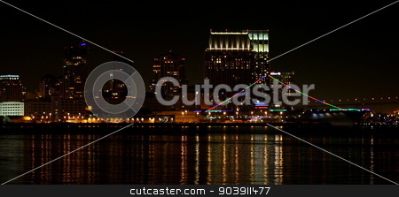 To use this stock image in your creative project, please select the size you need over to the right and click the "Add to Cart" button.
Your downloaded image will come with the Cutcaster watermark removed so don’t worry about the watermark you see on this page. San Diego Skyline Night stock photo, The skyline of San Diego at night with reflection in the water. by Henrik Lehnerer
