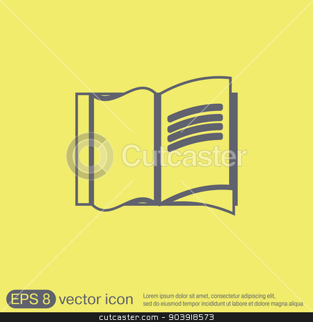 To use this stock image in your creative project, please select the size you need over to the right and click the "Add to Cart" button.
Your downloaded image will come with the Cutcaster watermark removed so don’t worry about the watermark you see on this page. Open book icon stock vector clipart, Open book icon by LittleCuckoo