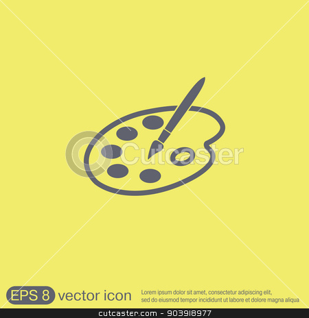 To use this stock image in your creative project, please select the size you need over to the right and click the "Add to Cart" button.
Your downloaded image will come with the Cutcaster watermark removed so don’t worry about the watermark you see on this page. Palette with brush. Symbol of art. Icon painting stock vector clipart, Palette with brush. Symbol of art. Icon painting by LittleCuckoo