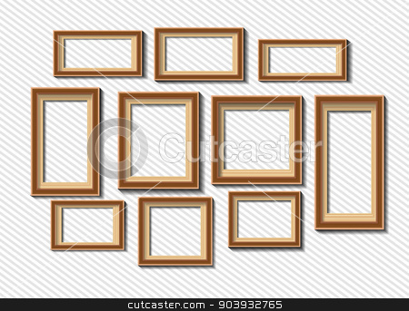 To use this stock image in your creative project, please select the size you need over to the right and click the "Add to Cart" button.
Your downloaded image will come with the Cutcaster watermark removed so don’t worry about the watermark you see on this page. Set of white photo frames on grey background stock vector clipart, Set of white photo frames isolated on grey background by T-flex