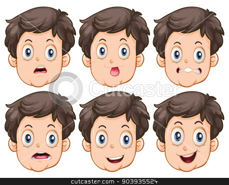 To use this stock image in your creative project, please select the size you need over to the right and click the "Add to Cart" button.
Your downloaded image will come with the Cutcaster watermark removed so don’t worry about the watermark you see on this page. Faces stock vector clipart, Different facial expressions of the man by Matthew Cole