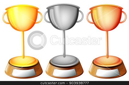 To use this stock image in your creative project, please select the size you need over to the right and click the "Add to Cart" button.
Your downloaded image will come with the Cutcaster watermark removed so don’t worry about the watermark you see on this page. Three trophies stock vector clipart, Illustration of the three trophies on a white background by Matthew Cole