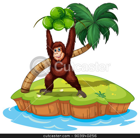 To use this stock image in your creative project, please select the size you need over to the right and click the "Add to Cart" button.
Your downloaded image will come with the Cutcaster watermark removed so don’t worry about the watermark you see on this page. Orangutan stock vector clipart, illustration of an orangutan standing on an island by Matthew Cole