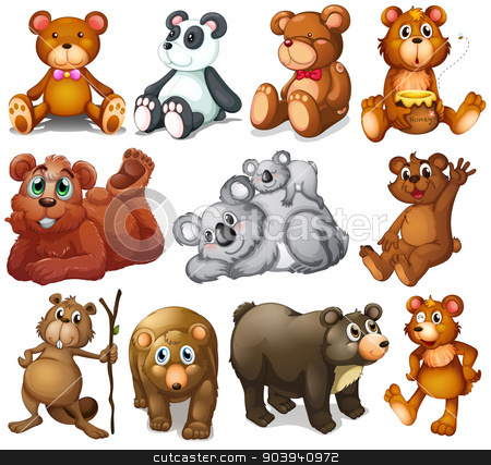 To use this stock image in your creative project, please select the size you need over to the right and click the "Add to Cart" button.
Your downloaded image will come with the Cutcaster watermark removed so don’t worry about the watermark you see on this page. Huggable teddy bears stock vector clipart, Illustration of the huggable teddy bears on a white background by Matthew Cole