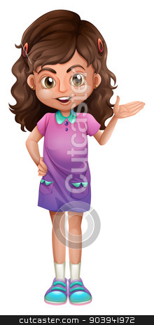 To use this stock image in your creative project, please select the size you need over to the right and click the "Add to Cart" button.
Your downloaded image will come with the Cutcaster watermark removed so don’t worry about the watermark you see on this page. A cute little girl stock vector clipart, Illustration of a cute little girl on a white background by Matthew Cole