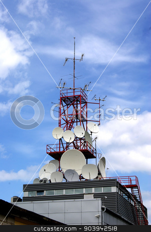 To use this stock image in your creative project, please select the size you need over to the right and click the "Add to Cart" button.
Your downloaded image will come with the Cutcaster watermark removed so don’t worry about the watermark you see on this page. Antenna stock photo, The equipment on a tower provides all kinds of communication on many kilometers by kolyvanov