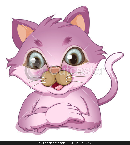 To use this stock image in your creative project, please select the size you need over to the right and click the "Add to Cart" button.
Your downloaded image will come with the Cutcaster watermark removed so don’t worry about the watermark you see on this page. An adorable purple cat stock vector clipart, Illustration of an adorable purple cat on a white background by Matthew Cole